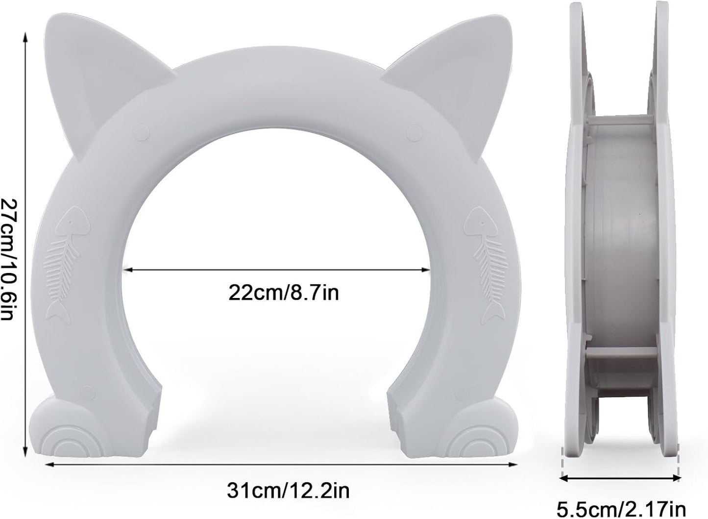 Large Cat Door Interior Door, XL Indoor Cat Door, Pet Doors for Cats, Kitties and Small Dogs (White)