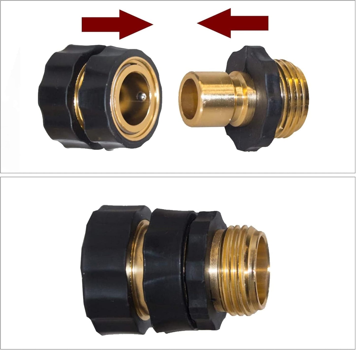 Garden Hose Quick Connect, 3/4 Inch Male and Female Garden Hose Fitting Quick Connector (8 Sets)