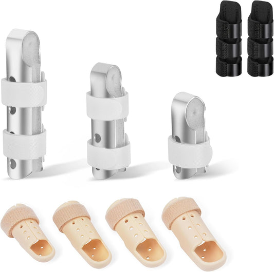 Finger Splint, 9PCS Finger Brace for Index, Middle, Ring Fingers Straightening Arthritis Knuckle Immobilization