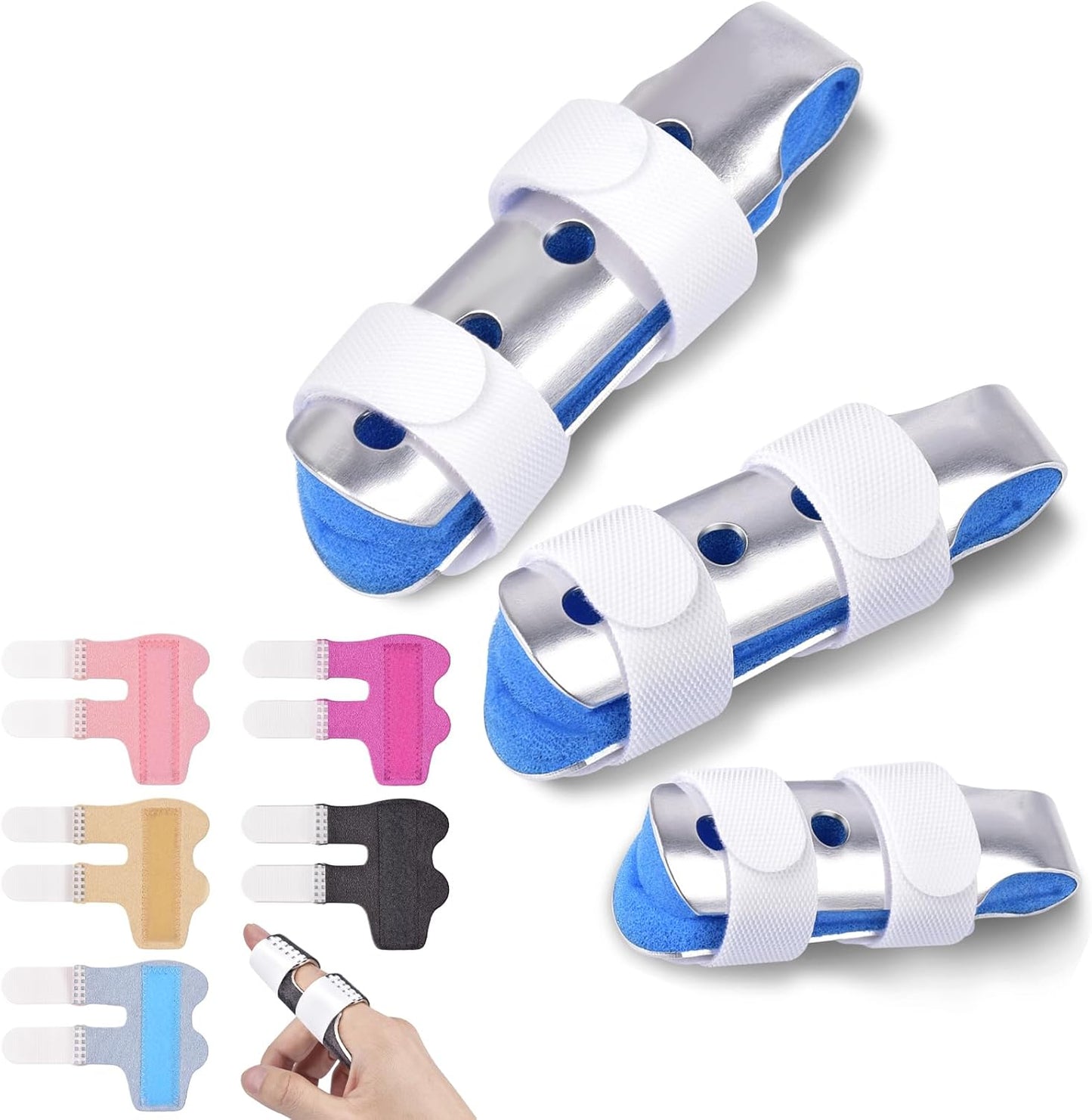 Finger Splint, 8pcs Finger Support Brace for Arthritis Knuckle Immobilization
