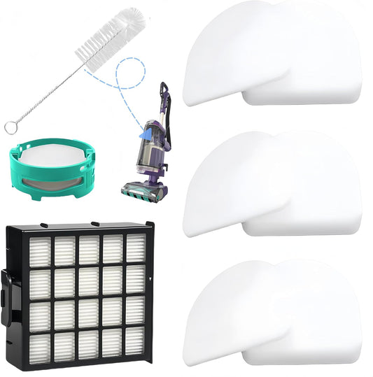 Shark AZ4002 Replacement Parts Filter Compatible with Shark AZ4000 AZ4002 AZ4000C AZ4002W Detect Pro Max Upright Vacuum - 1 HEPA Filters 3 Foam & Felt Filters 1 Cleaning Brush