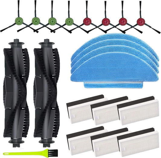 Replacement Parts Compatible with Tikom L9000, L8000, Lubluelu SL60D, SG60, SL61, Airzeen Q6 SE, HONITURE Q6 SE, and Laresar L6 Nex Robot Vacuums,Brush,Filter,Mop Pad