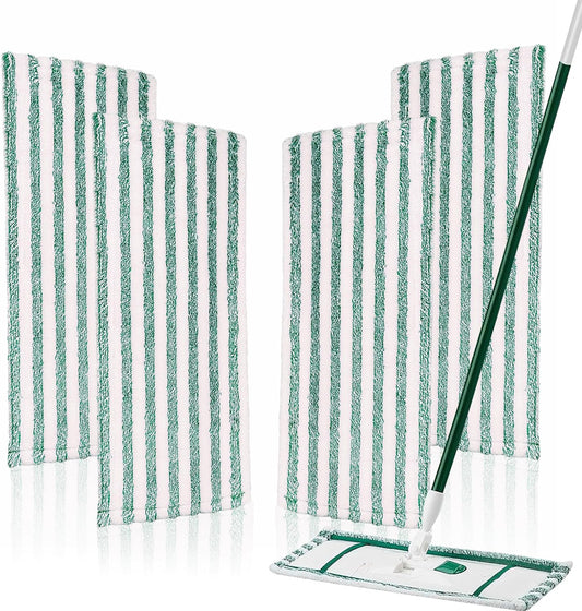 4 Pack Microfiber Mop Pads Refills Compatible with Libman Wet &Dry Dust Mops, Reusable Washable Replacement Mop Heads for Floor Cleaning, Easy to Install and Remove Flat Mop, 18Inch