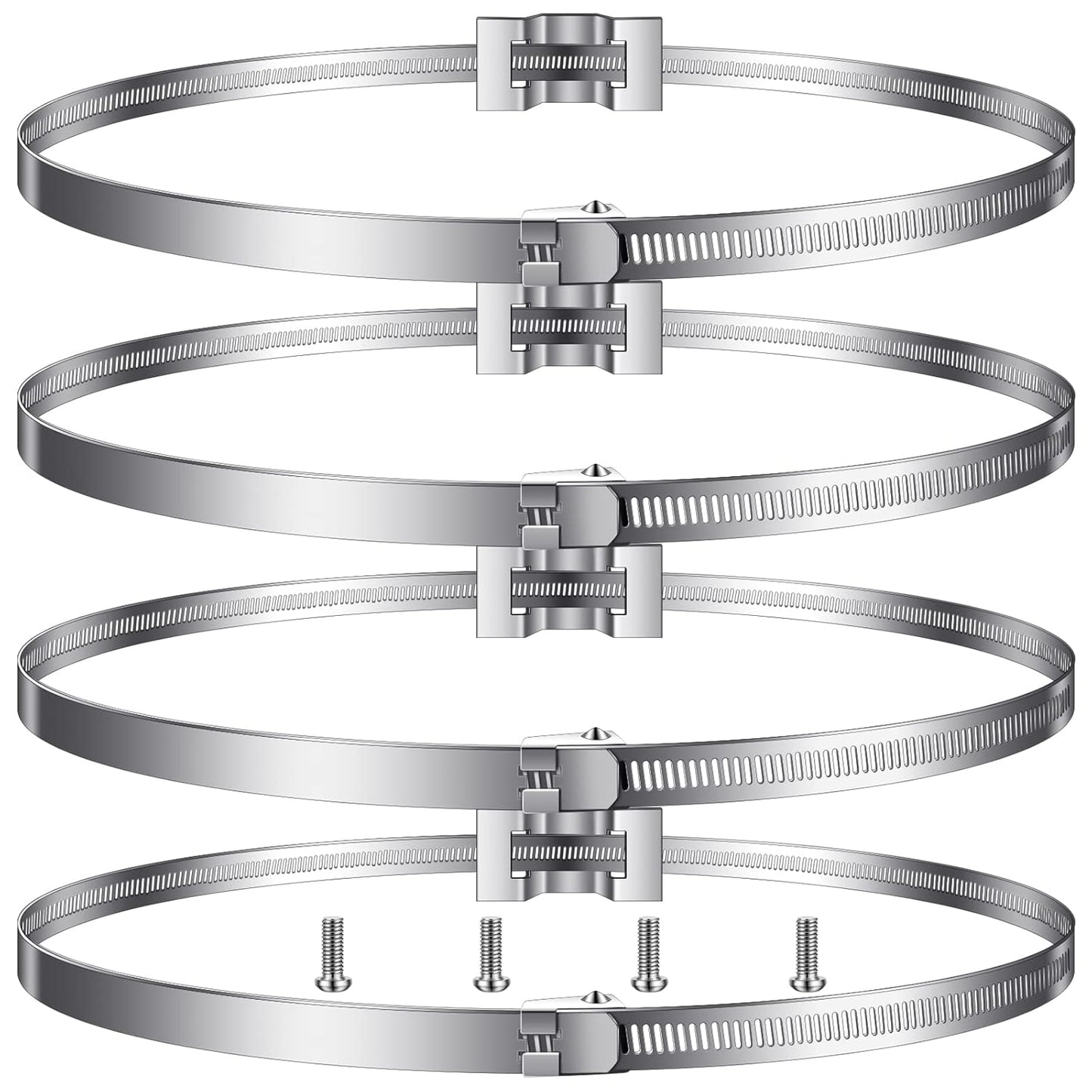 16 Pack Sign Mounting Bracket for Larger Adjustable Pole Clamp Road Street Sign Band Clip 4 to 15" Metal Street Mounting Hardware Propane Tank Bracket for Round Square Telephone Pole Rod