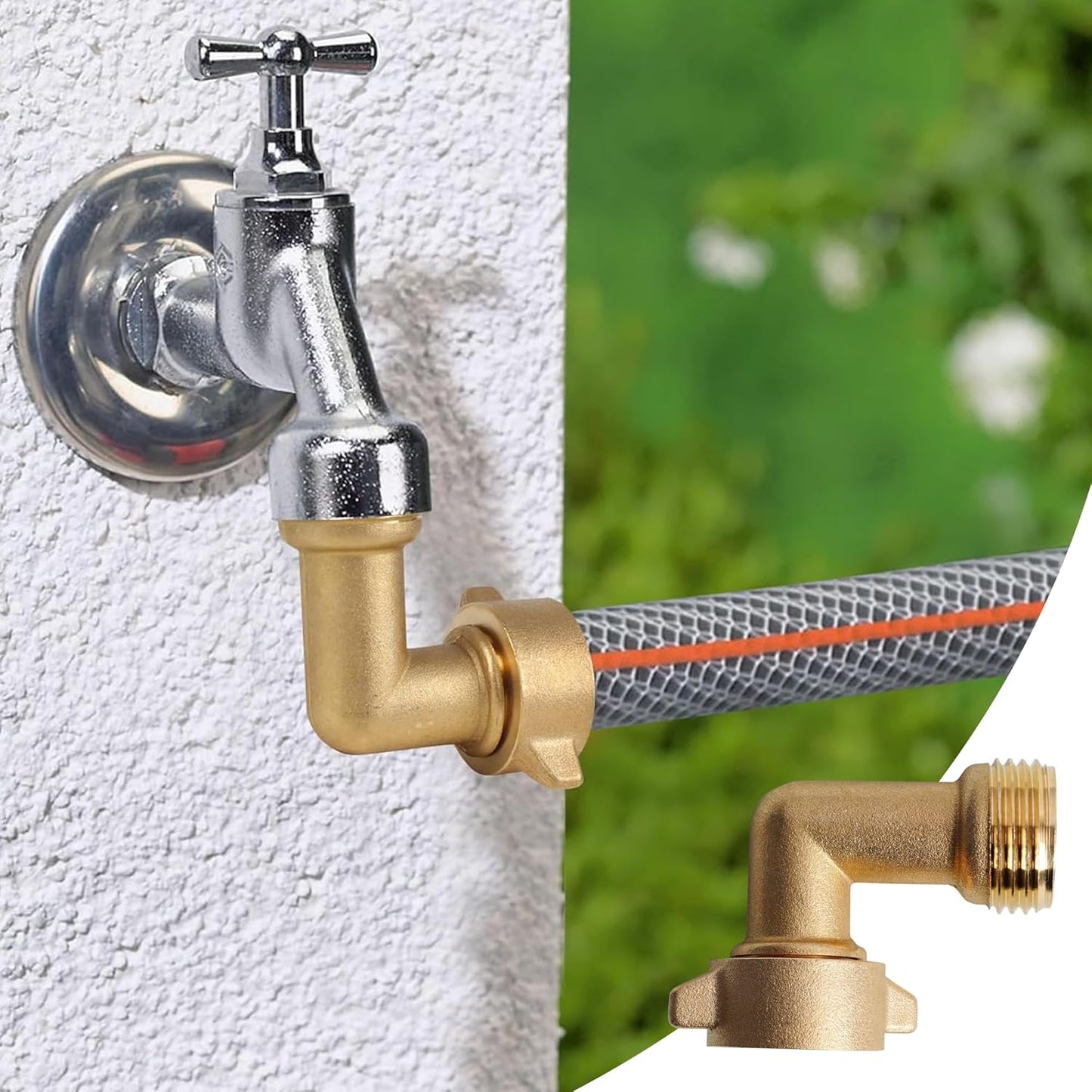 90 Degree Hose Elbow Connectors + 4" Adjustable Twist Hose Nozzle