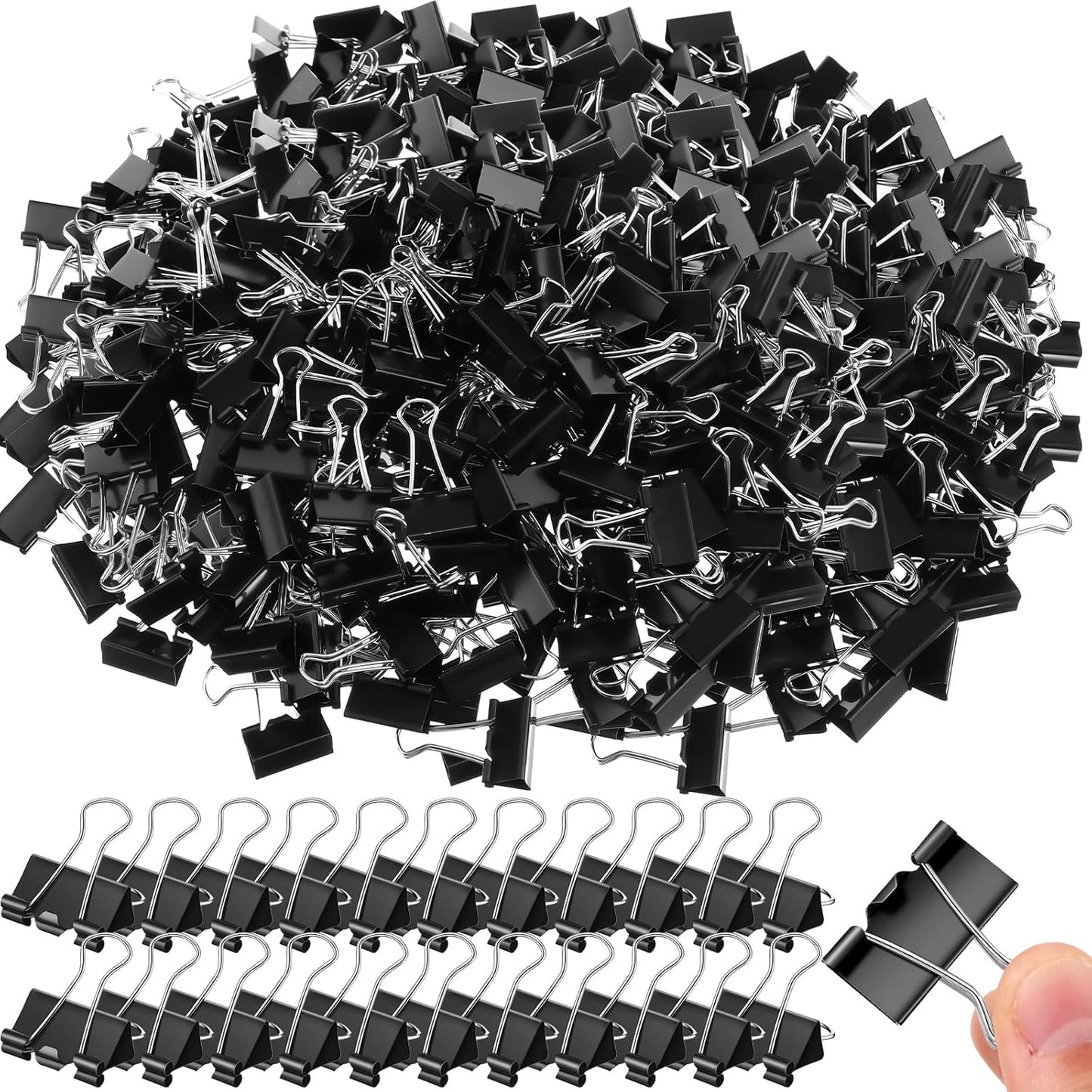 500 Pieces 1 Inch Black Binder Clips Bulk Medium Paper Clamps Metal Paper Clips for Teachers Students Classroom Business Office and School Office Supplies