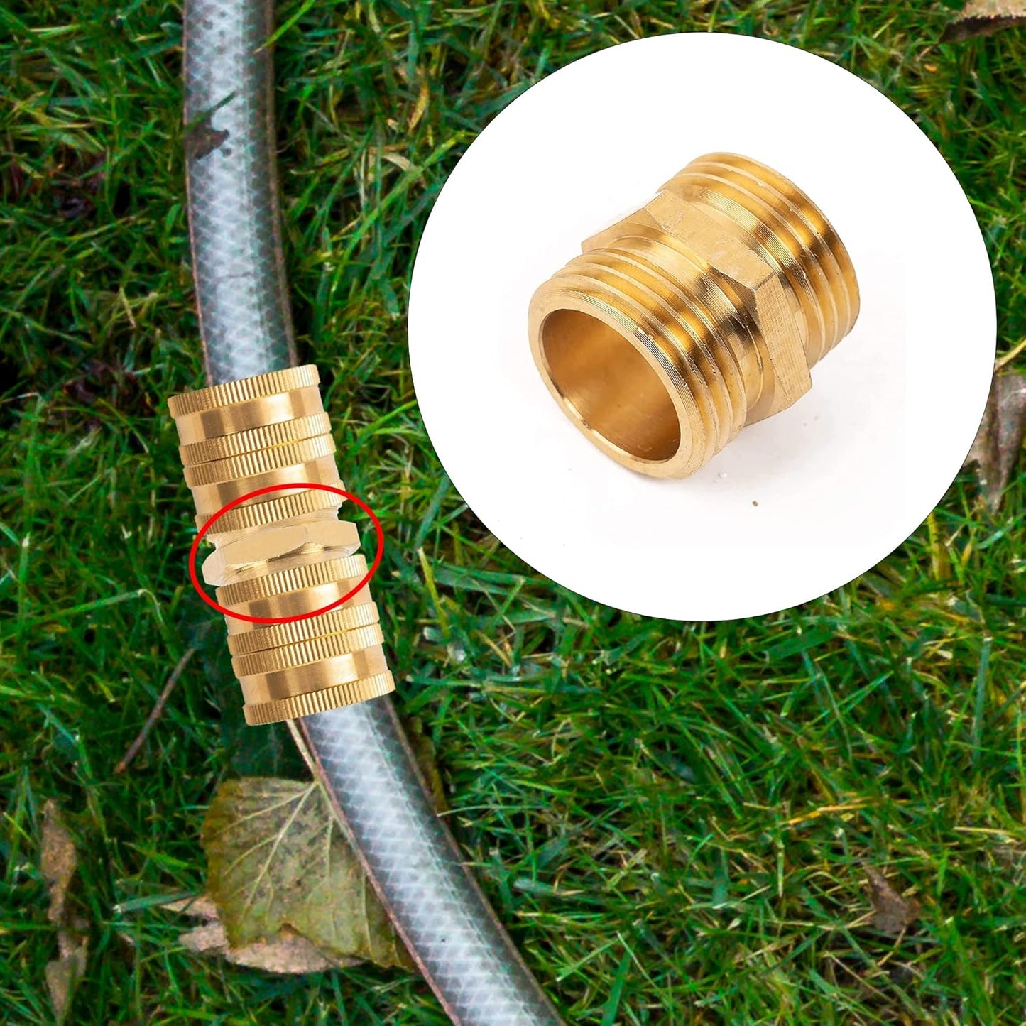 Garden Hose Adapter + Nozzle Jet with Shutoff Valve