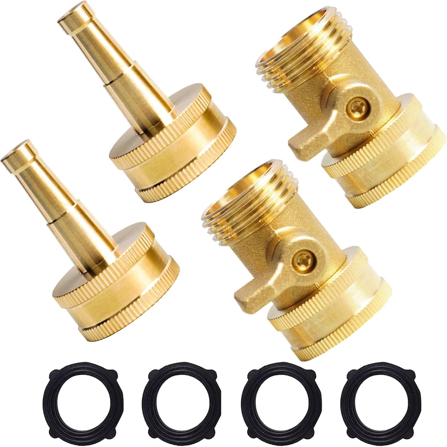 Garden Hose Adapter + Nozzle Jet with Shutoff Valve
