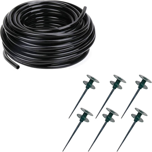 50 FT Distribution Tubing + Garden Hose Guide Spike