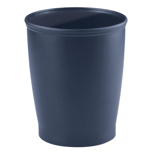 Small Plastic Bathroom Garbage Can - 1.6 Gallon/6 Liter Trash Can Wastebasket for Bathroom - Garbage Basket/Waste Bin for Bathroom, Rest Room - Hyde Collection - Navy Blue