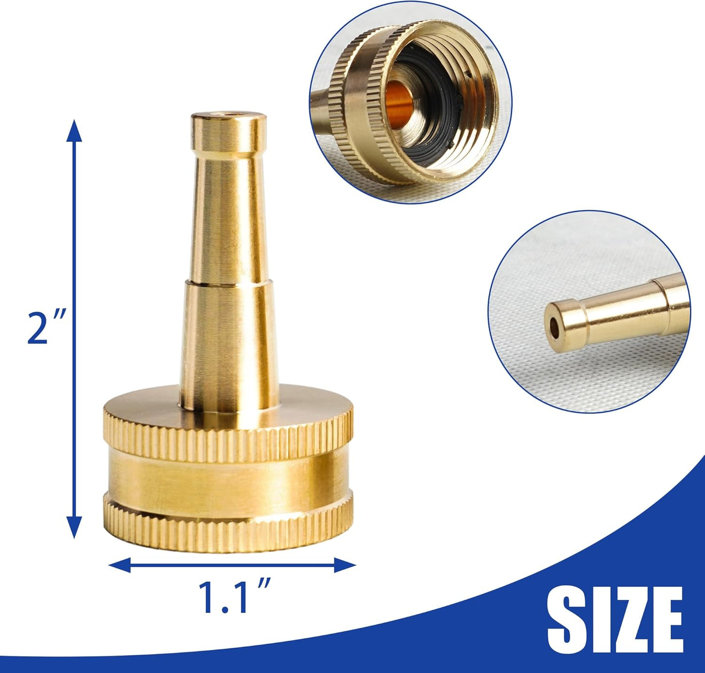 Garden Hose Repair Kit + 2 Inch Jet Sweeper Brass Nozzle