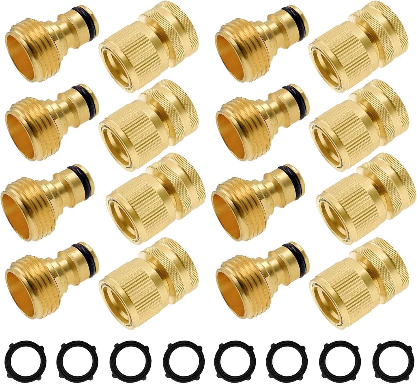 Brass Garden Hose Splitter (4 Way) + Garden Hose Quick Connector