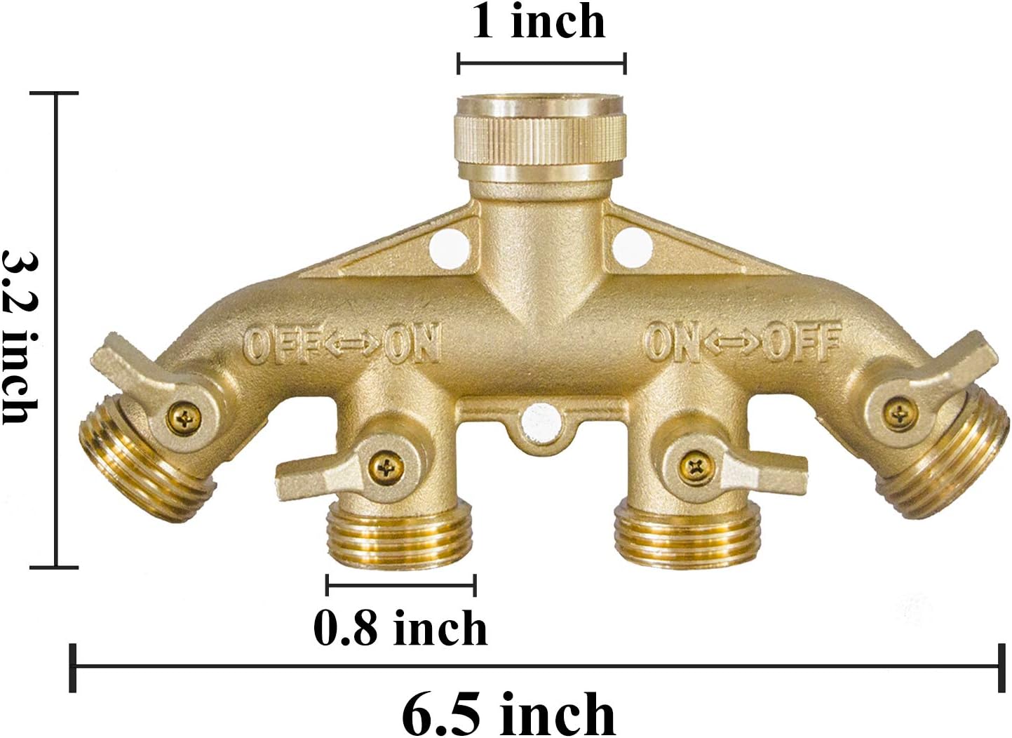 Brass Garden Hose Splitter (4 Way) + Garden Hose Quick Connector