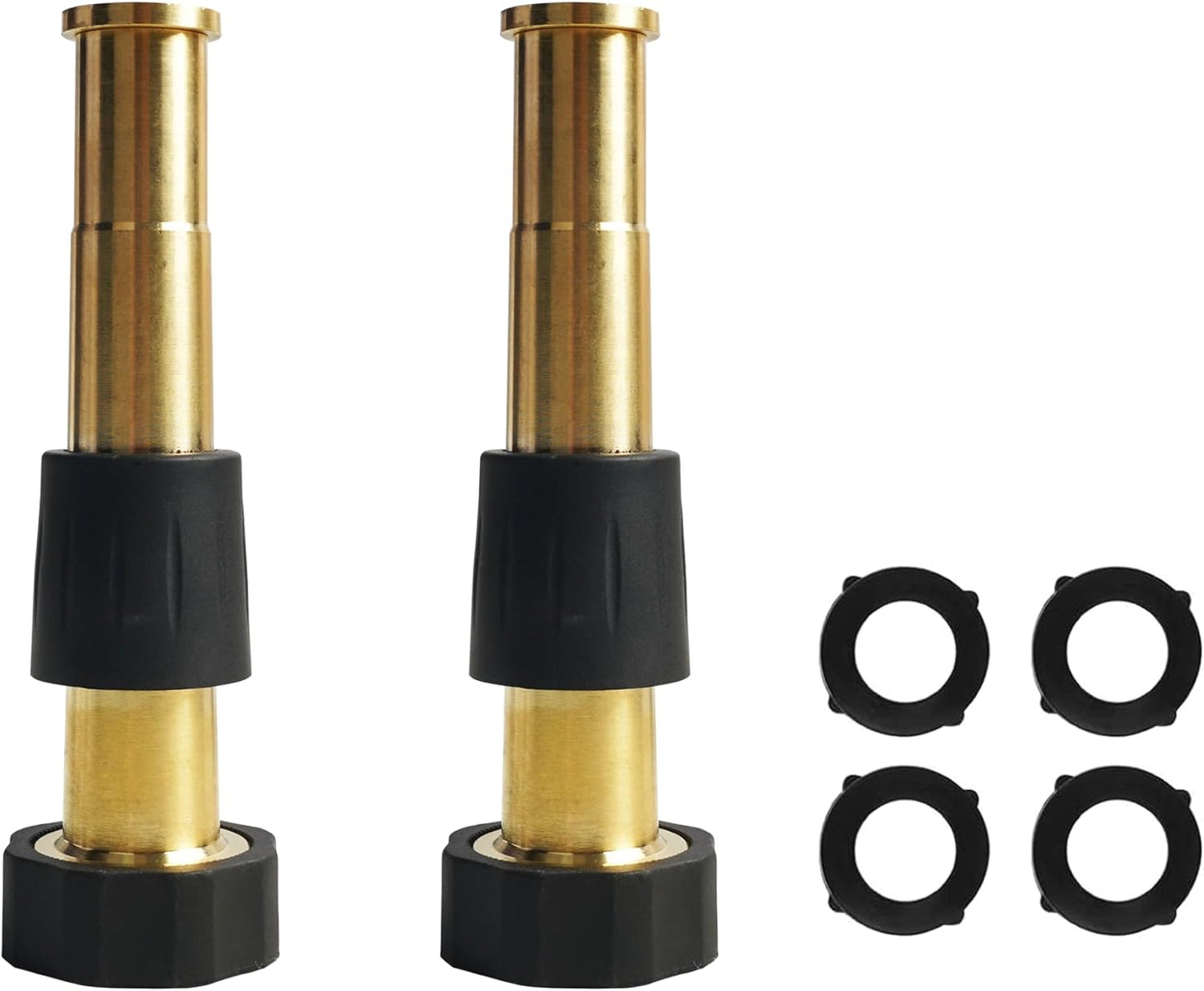 Brass Garden Hose Splitter (4 Way) + 5" Jet Sweeper Garden Hose Nozzle