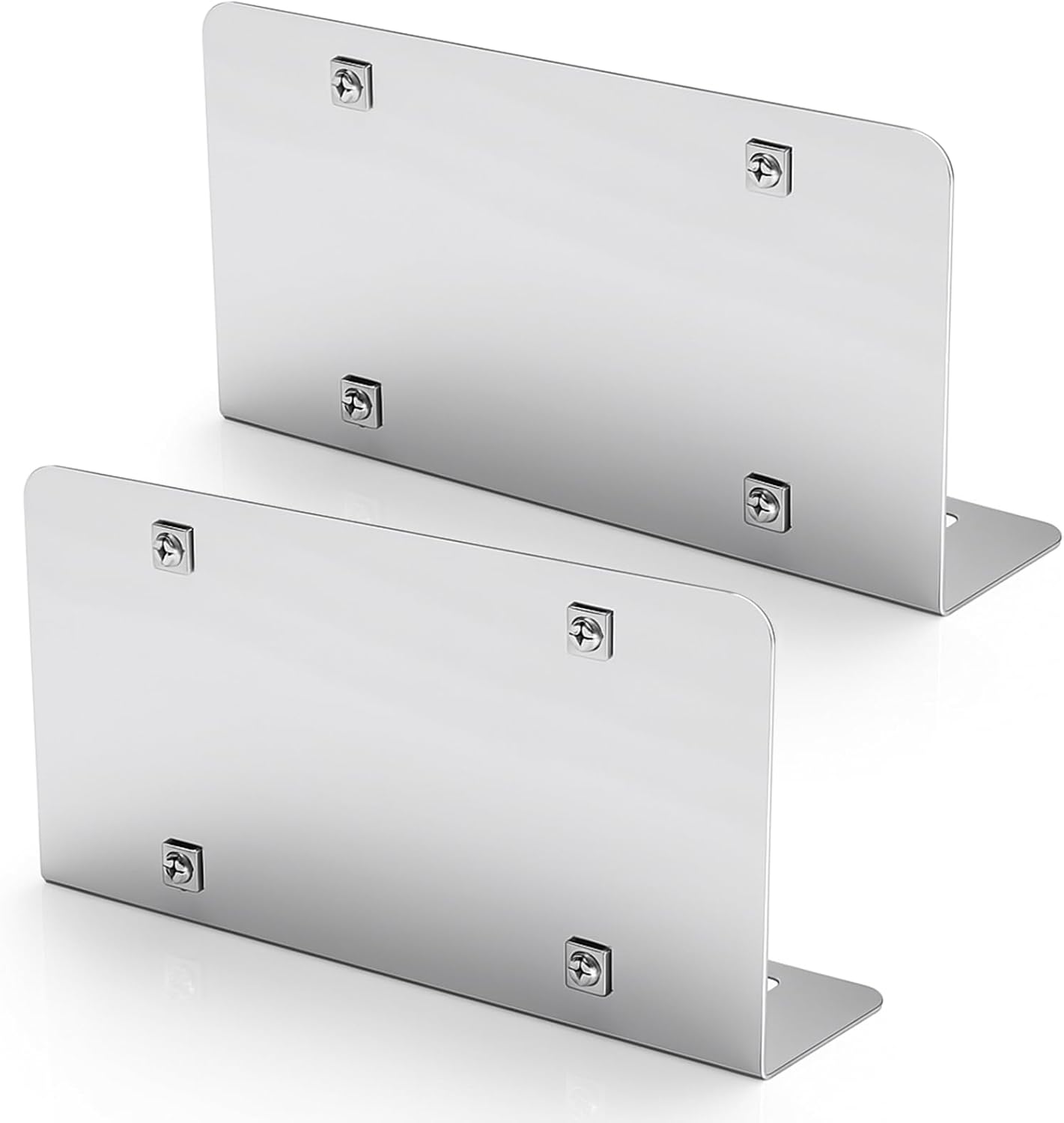2 Pcs Stainless Steel License Plate Frames Single Plate, License Bracket Frame with Flange Installation for Car