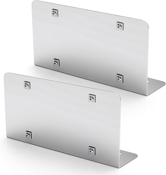 2 Pcs Stainless Steel License Plate Frames Single Plate, License Bracket Frame with Flange Installation for Car