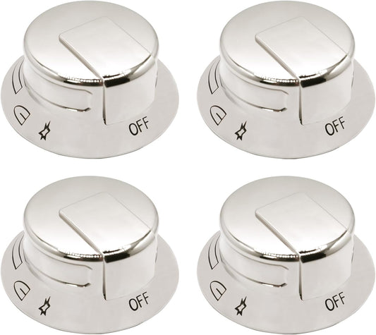 4Pack 318569904 Cooktop Burner Control Knob Compatible with Frigidaire Electrolux Replaces 3514026 AP5809436 PS9495257 EAP9495257