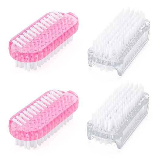 4PCS Nail Brush, Double Sided Nail Scrubber Brush, Soft Stiff Bristles fingernail Cleaning Brush, Angle Nails Toes Cleaning Brush for Men Women