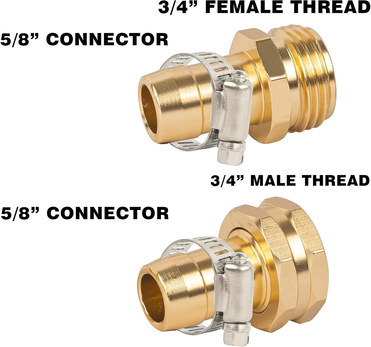 Garden Hose Repair Connector with Clamps + Adjustable Twist Hose Nozzle
