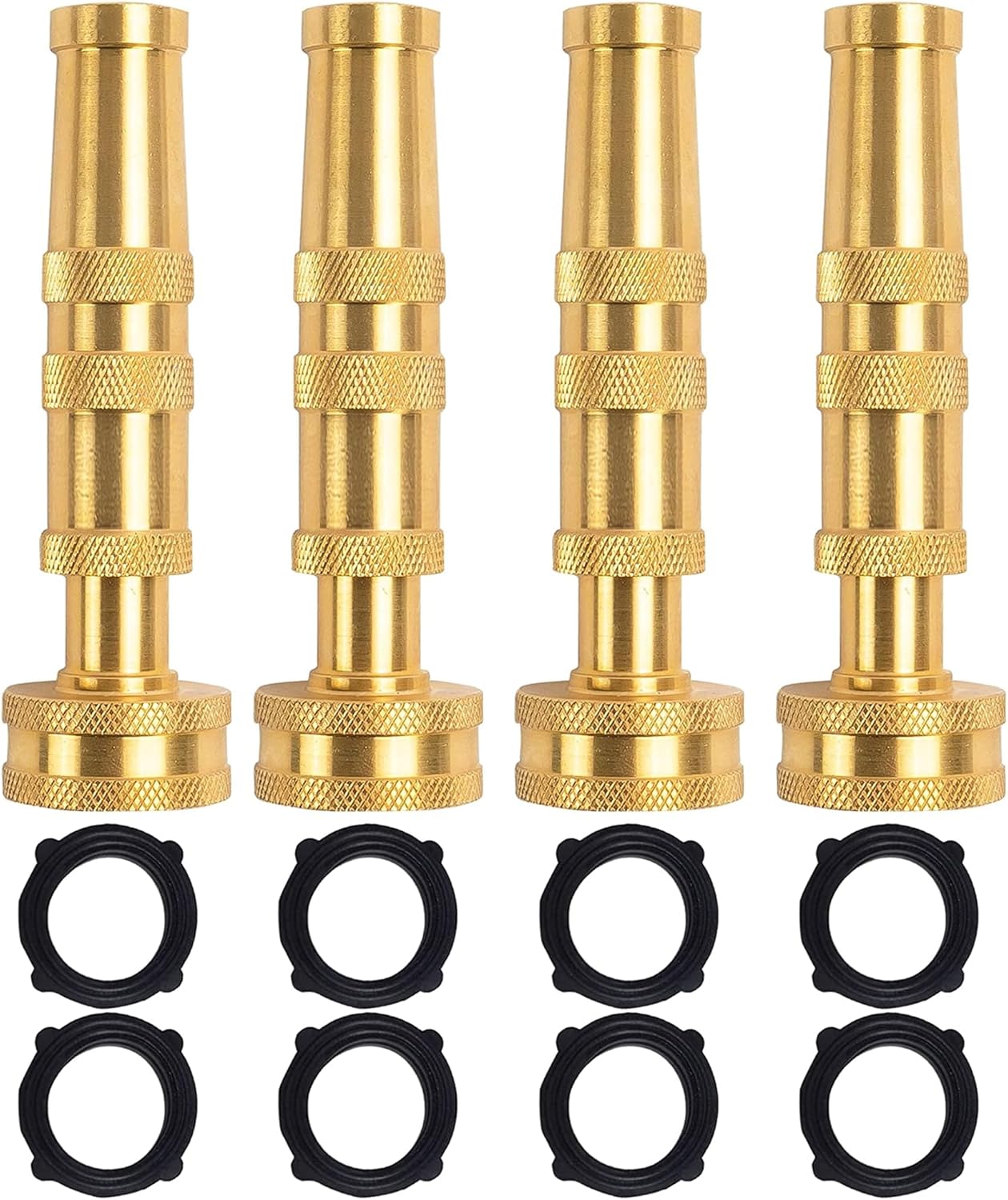 Garden Hose Repair Connector with Clamps + Adjustable Twist Hose Nozzle
