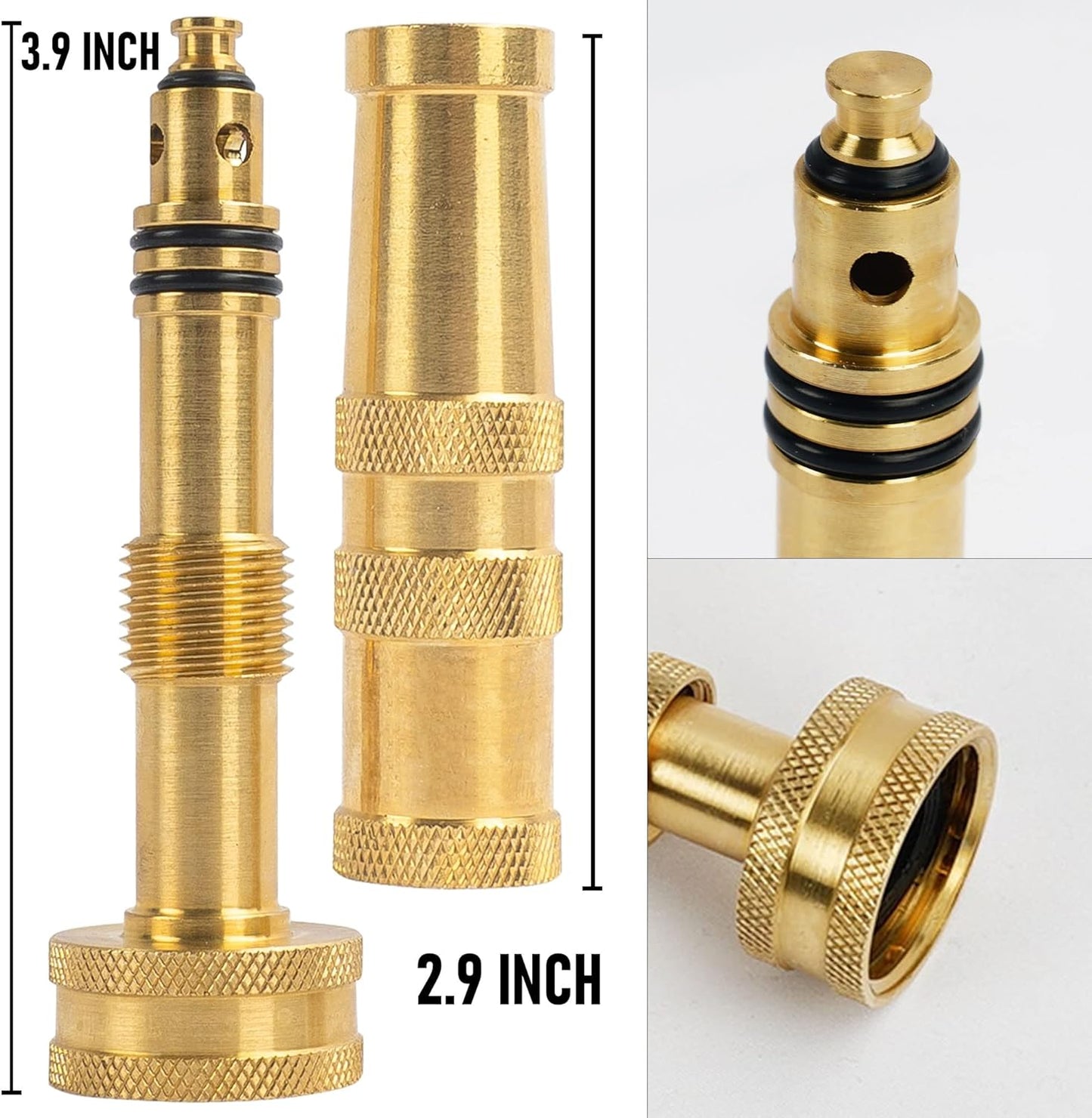 Garden Hose Repair Connector with Clamps + Adjustable Twist Hose Nozzle