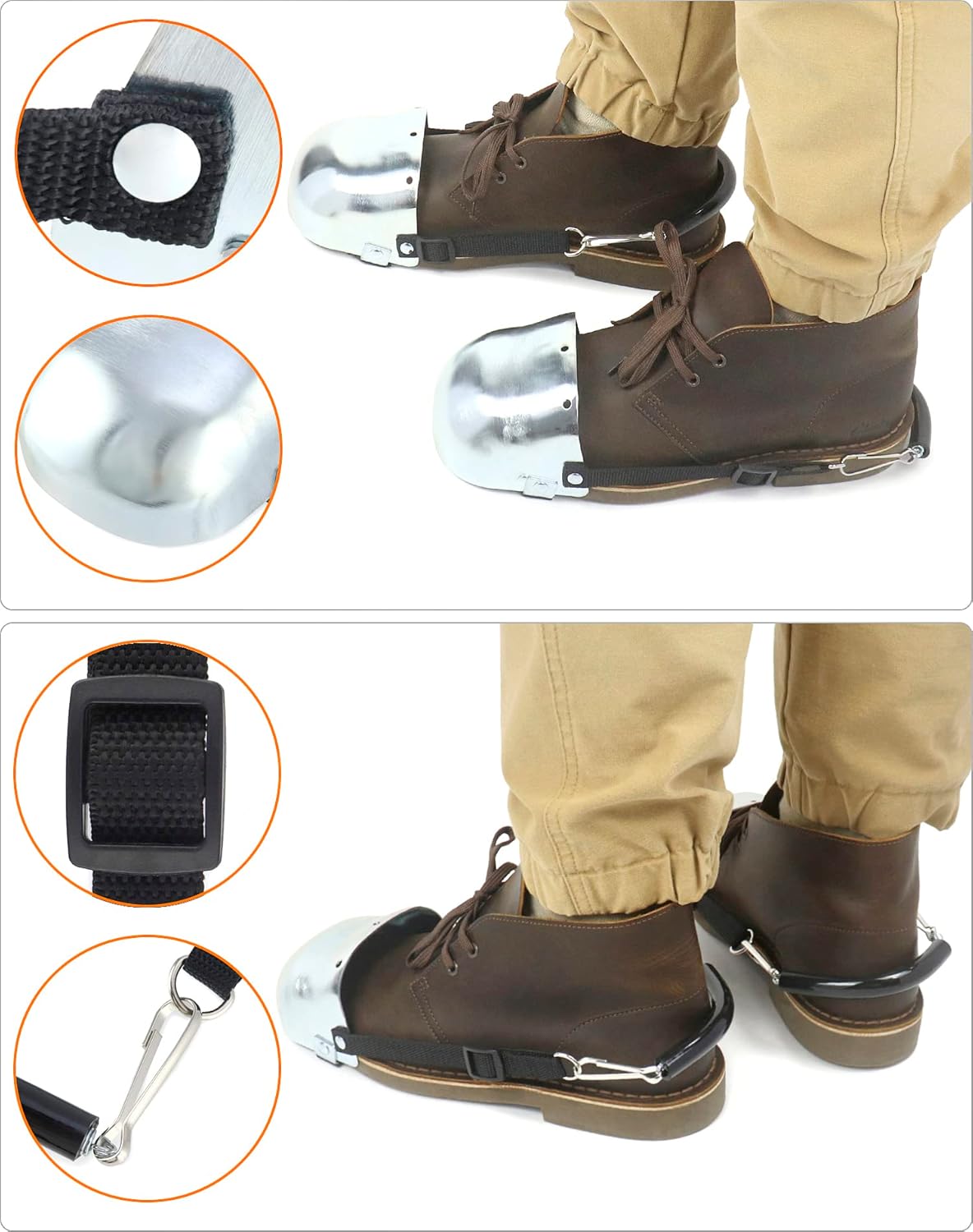 Steel Toe Guard, Metatarsal Guards, Foot Guard with Adjustable Straps, Universal Size for Men and Women, 2 PairS