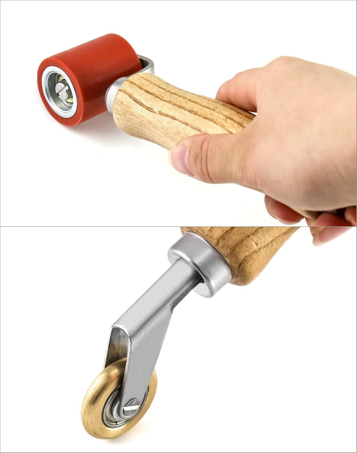 Seam Roller, 40mm Silicone Seam Roller with 6mm Brass Detail Penny Roller, Smoothing Seam Roller Tool for PVC/TPO/EPDM Single Ply Roofing Tape