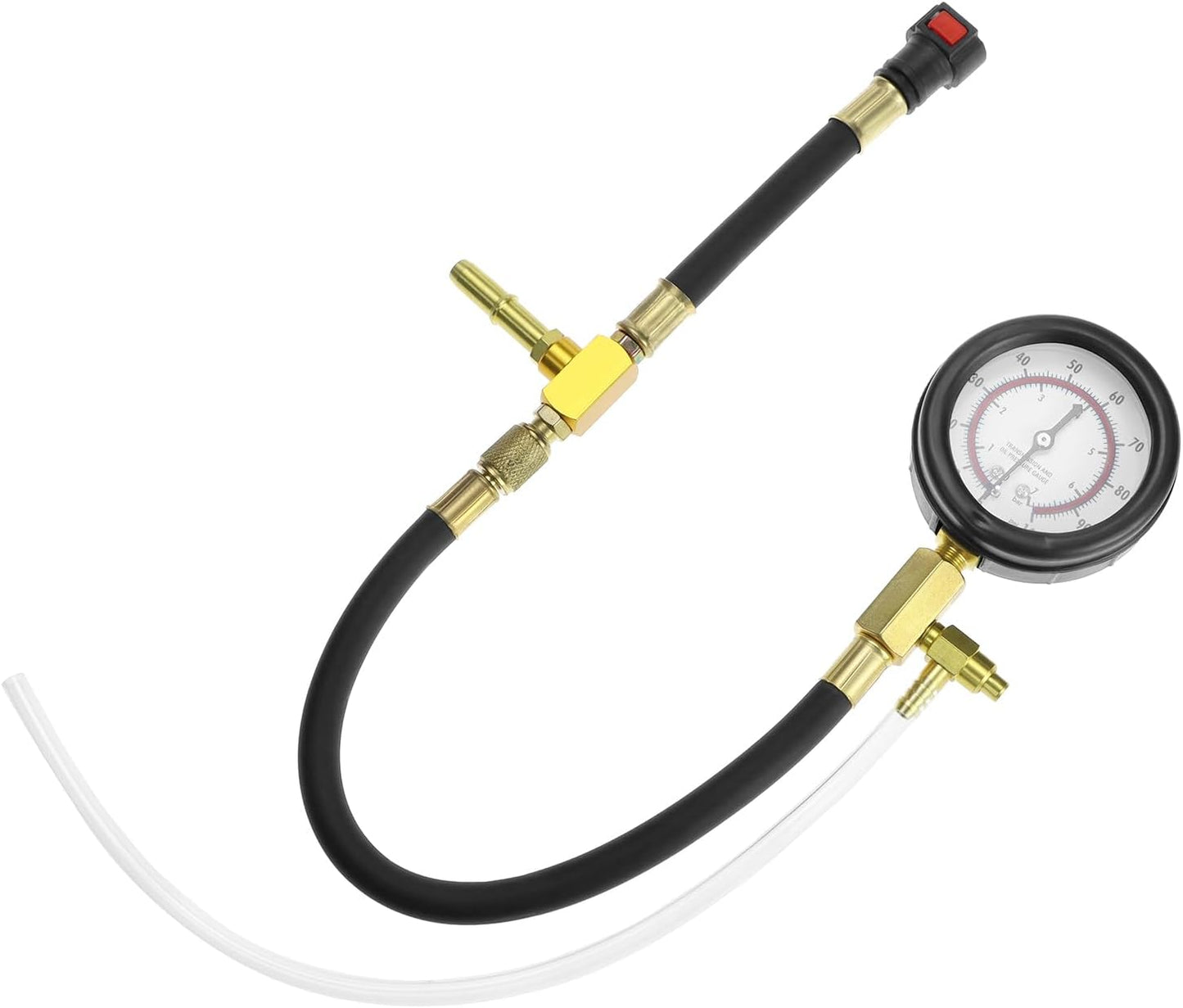 Universal Fuel Pressure Test Kit, Dual Scale Gauge (0-7 bar/0-100 psi) with Multiple Adapter Sizes, Brass Connectors