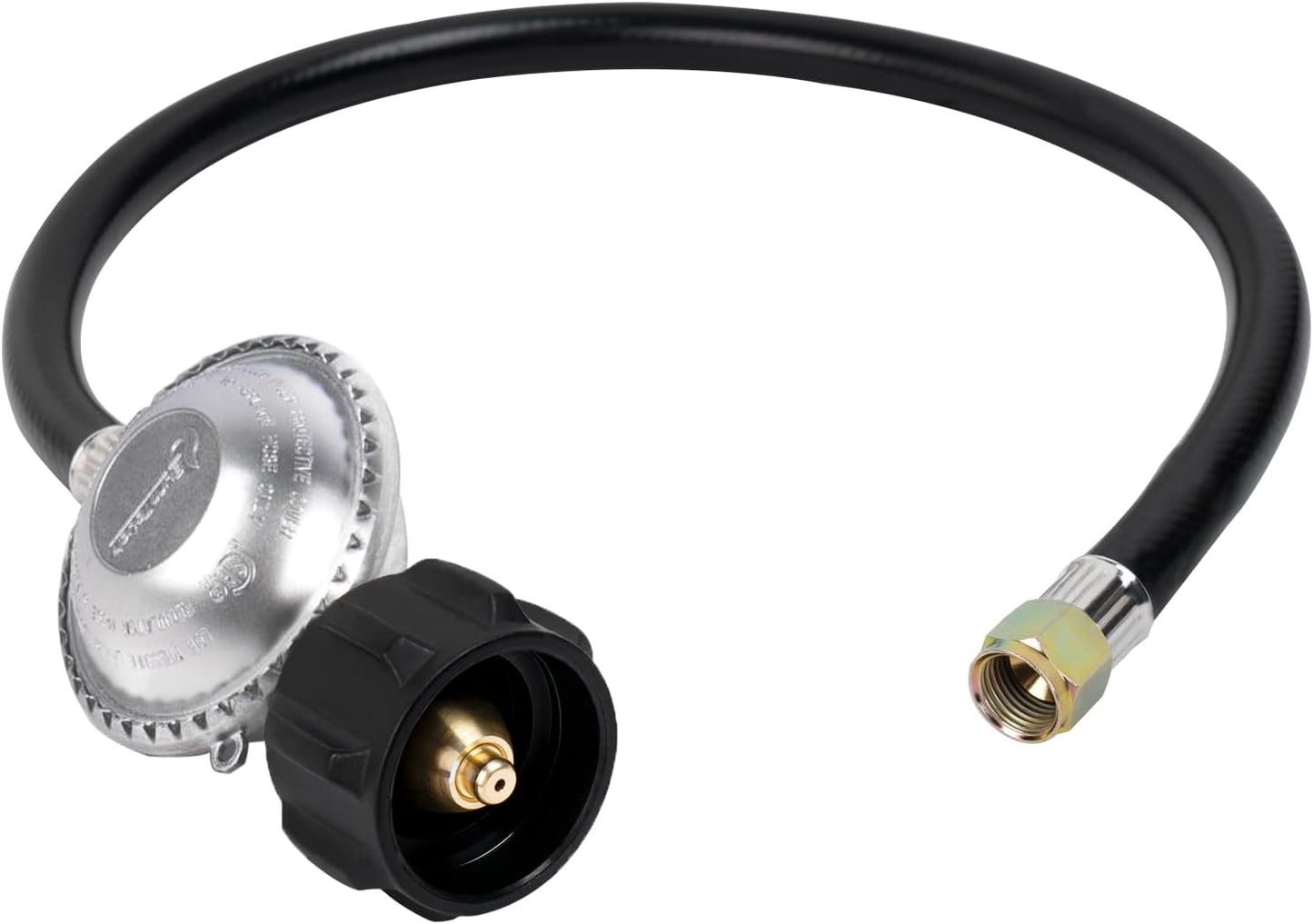 2 Feet Propane Regulator and Hose, Replacement Grill Part for Weber Spirit/Genesis, Blackstone 28"/36" Griddles, Patio Heater, Fire Pit and More, 3/8" Female Flare for Most LP Gas Grills
