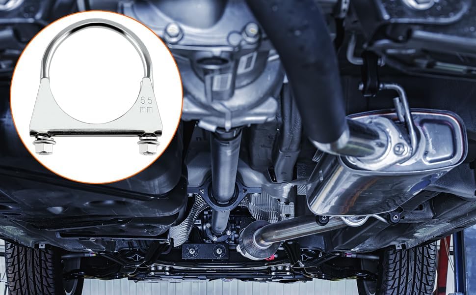 Zinc-Plated Carbon Steel U-Bolt Clamp 2.5" – 4 Pack Fits 2.5" OD Pipes for Exhaust, Muffler & Gate Connection