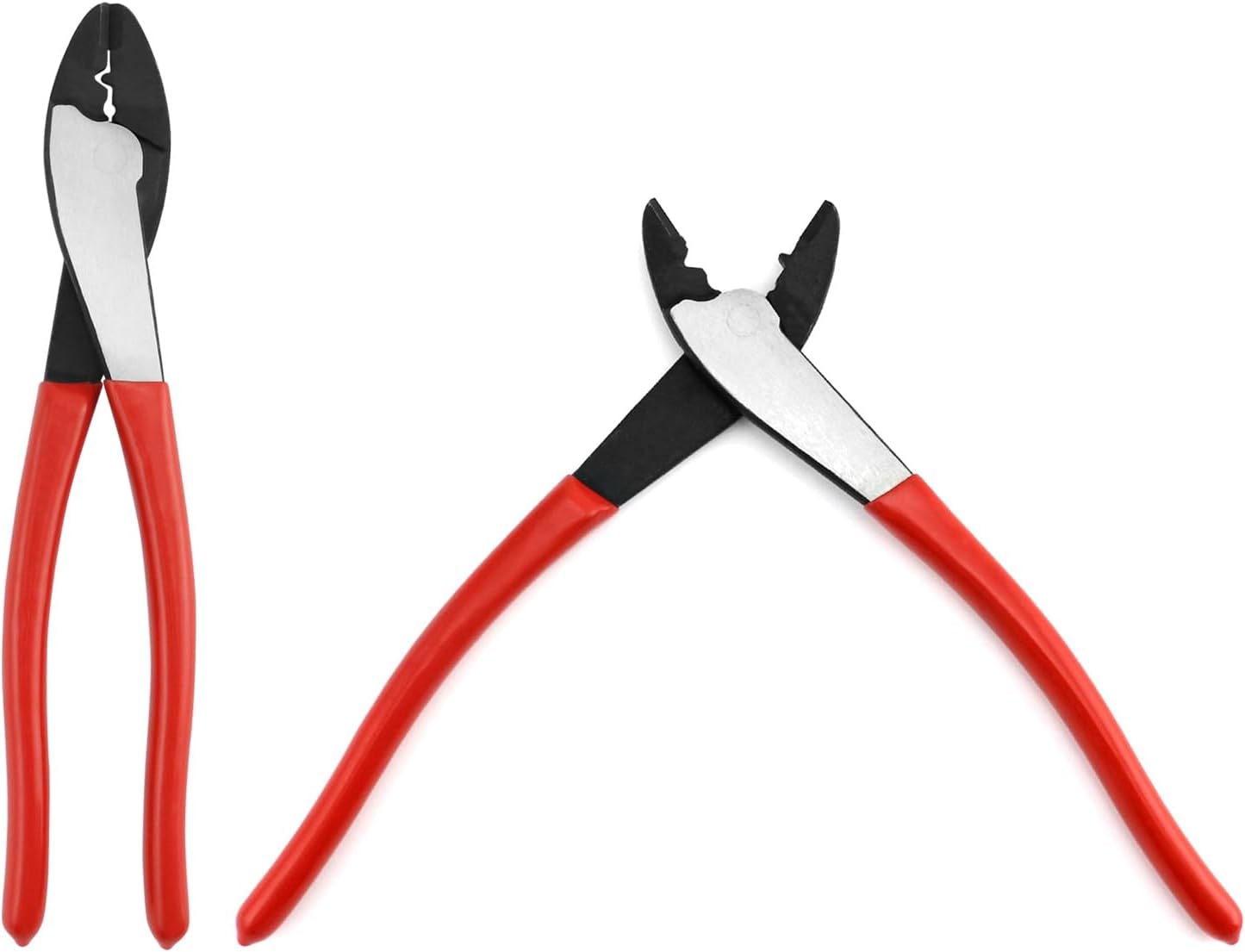 Wire Crimping Tool, 10" Steel Cable Wire Electrical Cutter Crimper Crimping & Cutting Pliers for 10~22 AWG Insulated and Non-Insulated Terminals and Connectors