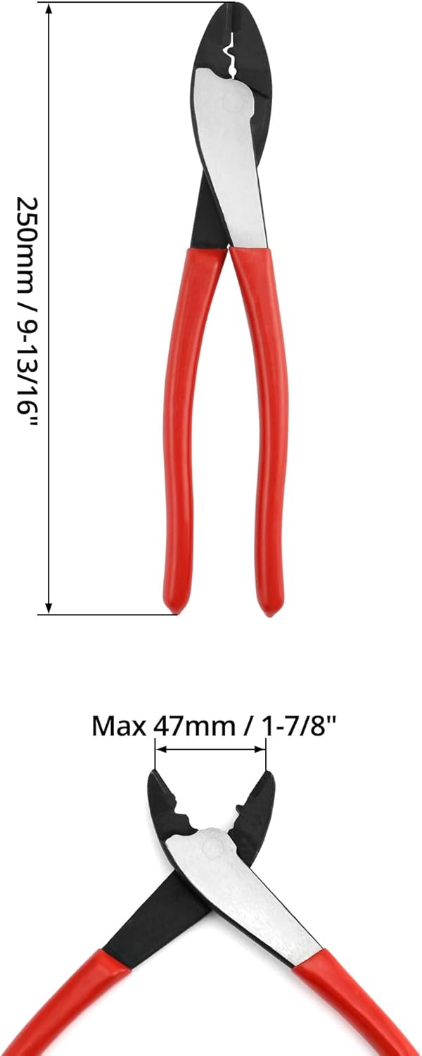 Wire Crimping Tool, 10" Steel Cable Wire Electrical Cutter Crimper Crimping & Cutting Pliers for 10~22 AWG Insulated and Non-Insulated Terminals and Connectors