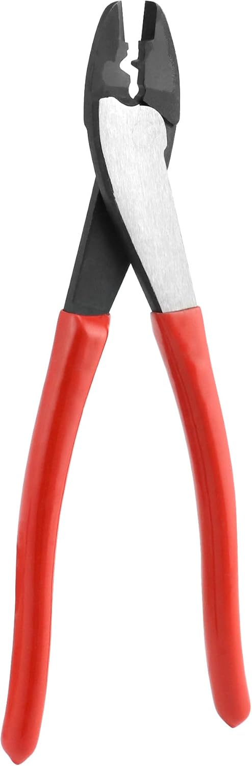 Wire Crimping Tool, 10" Steel Cable Wire Electrical Cutter Crimper Crimping & Cutting Pliers for 10~22 AWG Insulated and Non-Insulated Terminals and Connectors