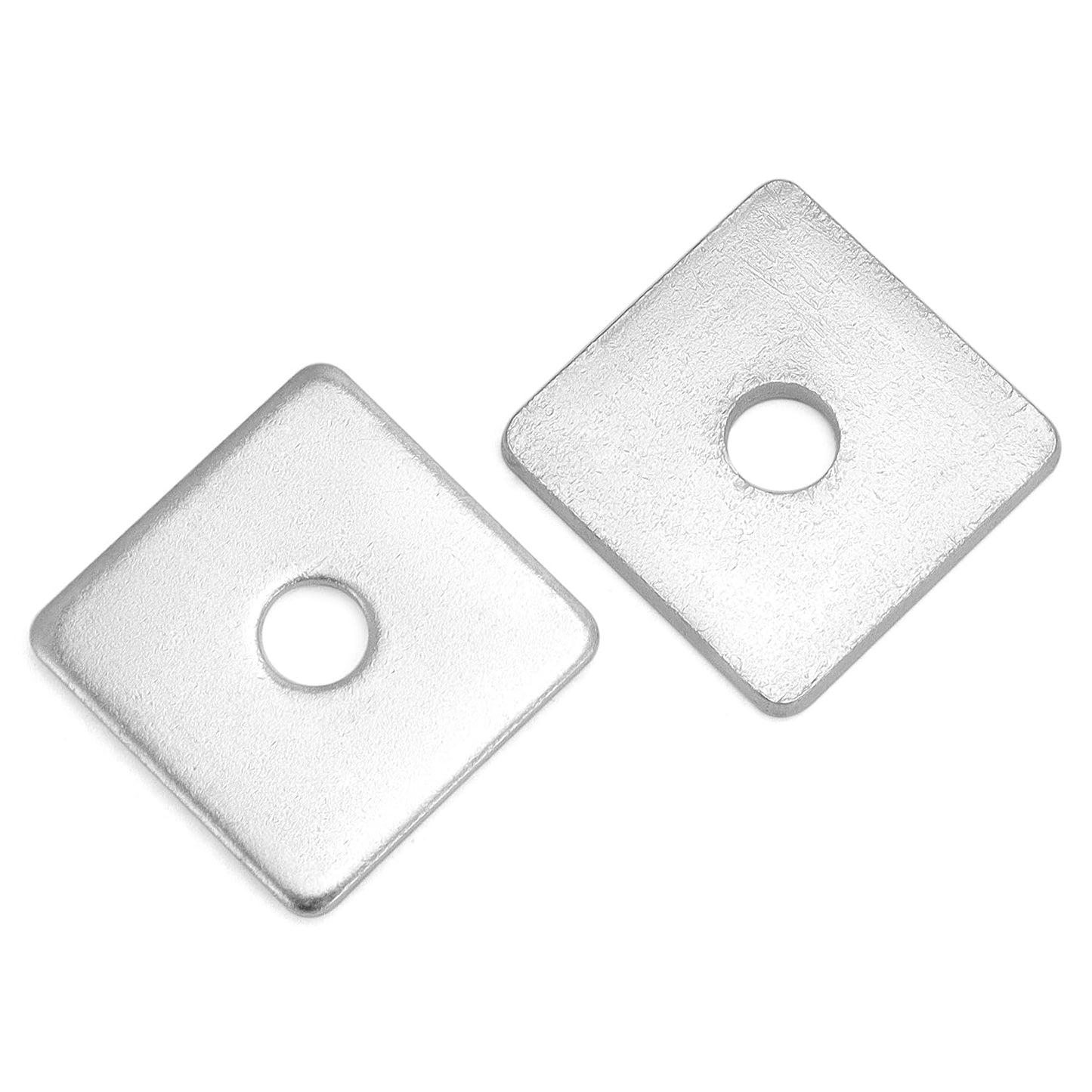50-Pack Galvanized Square Washers Plate – 1/2" ID, 2x2 OD, 3/16" Thickness, Anti-Loosening Plate Fastener for Construction and Industrial Equipment