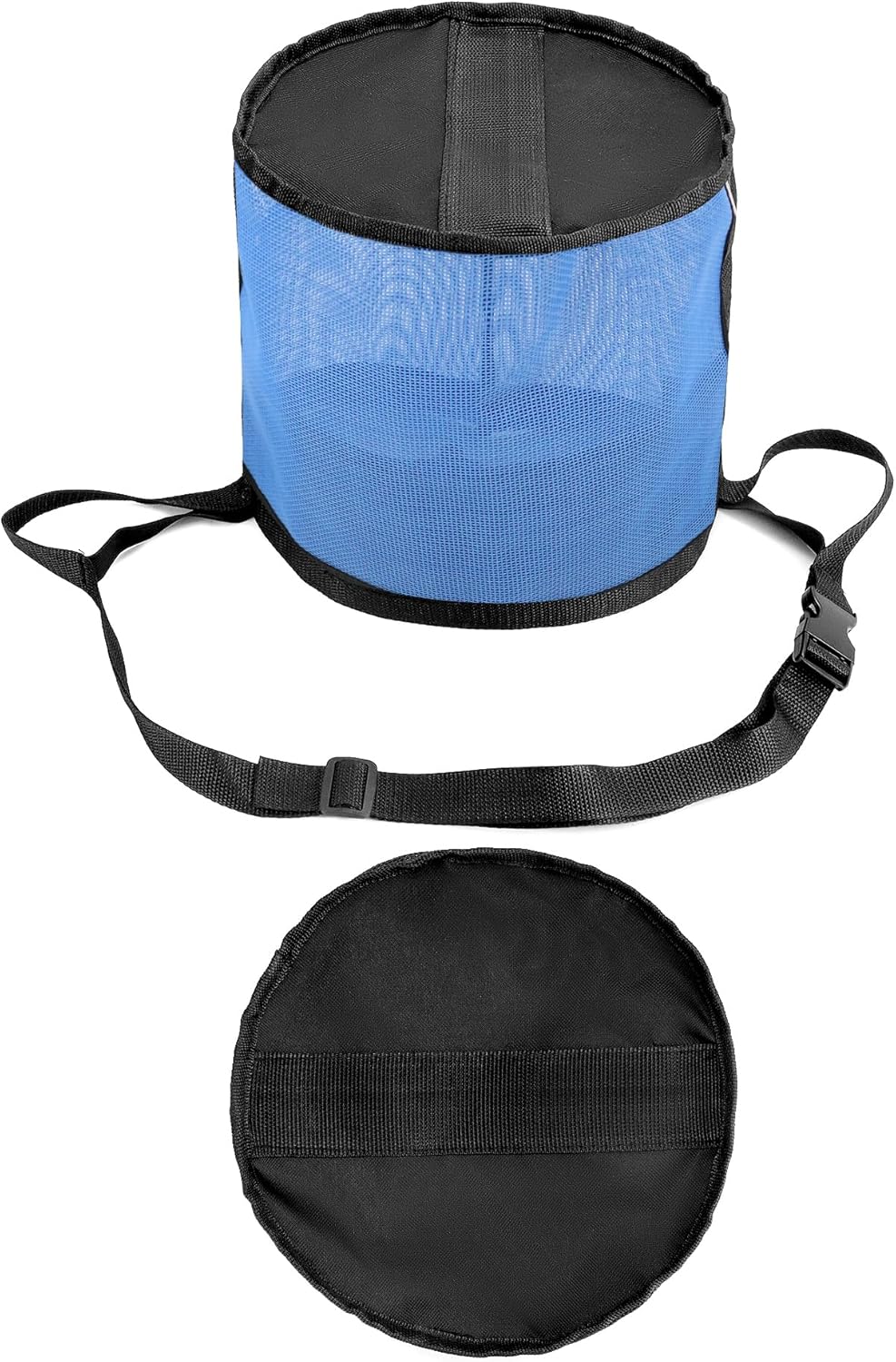 2 Pack Horse Feed Bag for Grain - Durable Mesh Grain Feeder with Adjustable Strap, Comfortable Neck and Nose Pad Horse Muzzle Feed Bag, for Feeding Grain, Powder, Supplements, Blue