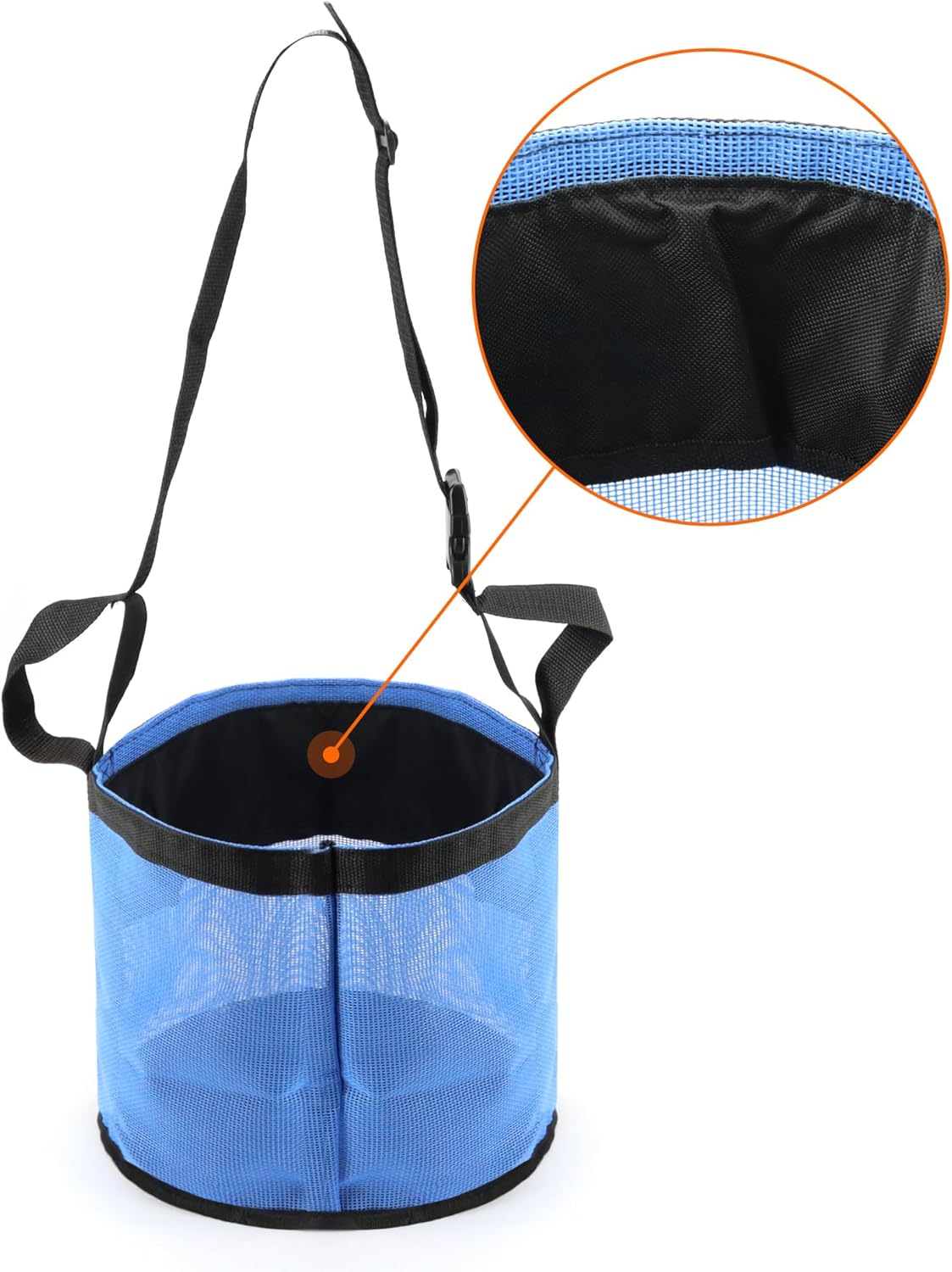 2 Pack Horse Feed Bag for Grain - Durable Mesh Grain Feeder with Adjustable Strap, Comfortable Neck and Nose Pad Horse Muzzle Feed Bag, for Feeding Grain, Powder, Supplements, Blue
