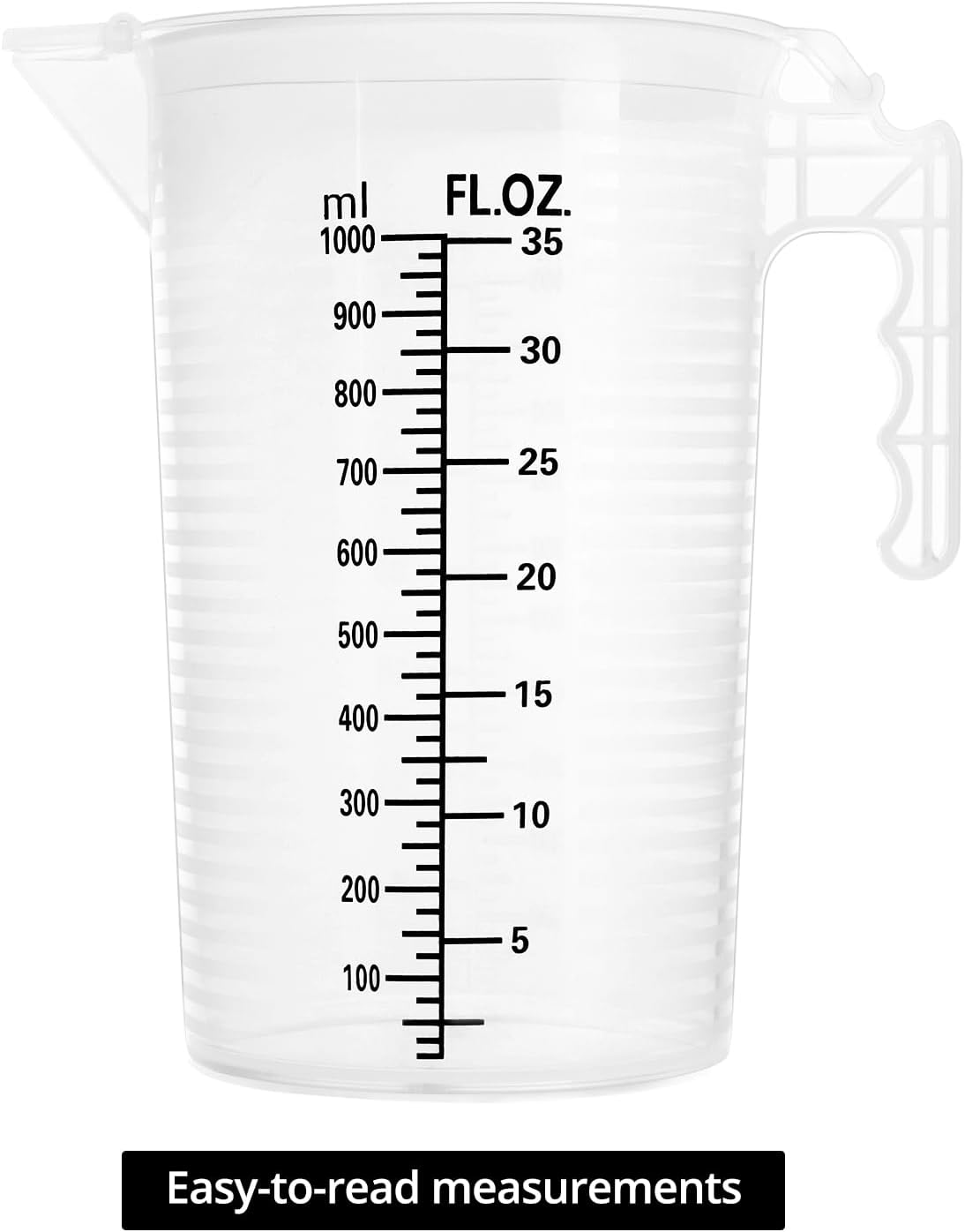 2 Pack 32oz (1 Quart) Measuring Pitcher - Plastic, Multipurpose, Polypropylene, with Clear Ounce & Milliliter Markings, Dustproof Lid, for Cooking, Home Hobbies, Shop Oil and Fluids