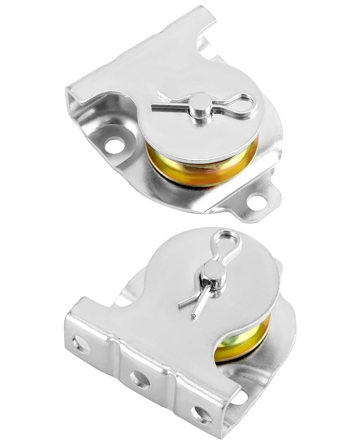 Wall Mount Pulleys, 6 Pcs 1-1/2" Ceiling Mount Single Pulley V-Groove Pulley Hardware Accessories for 3/8" Wire or Rope, Working Load 420 Lbs