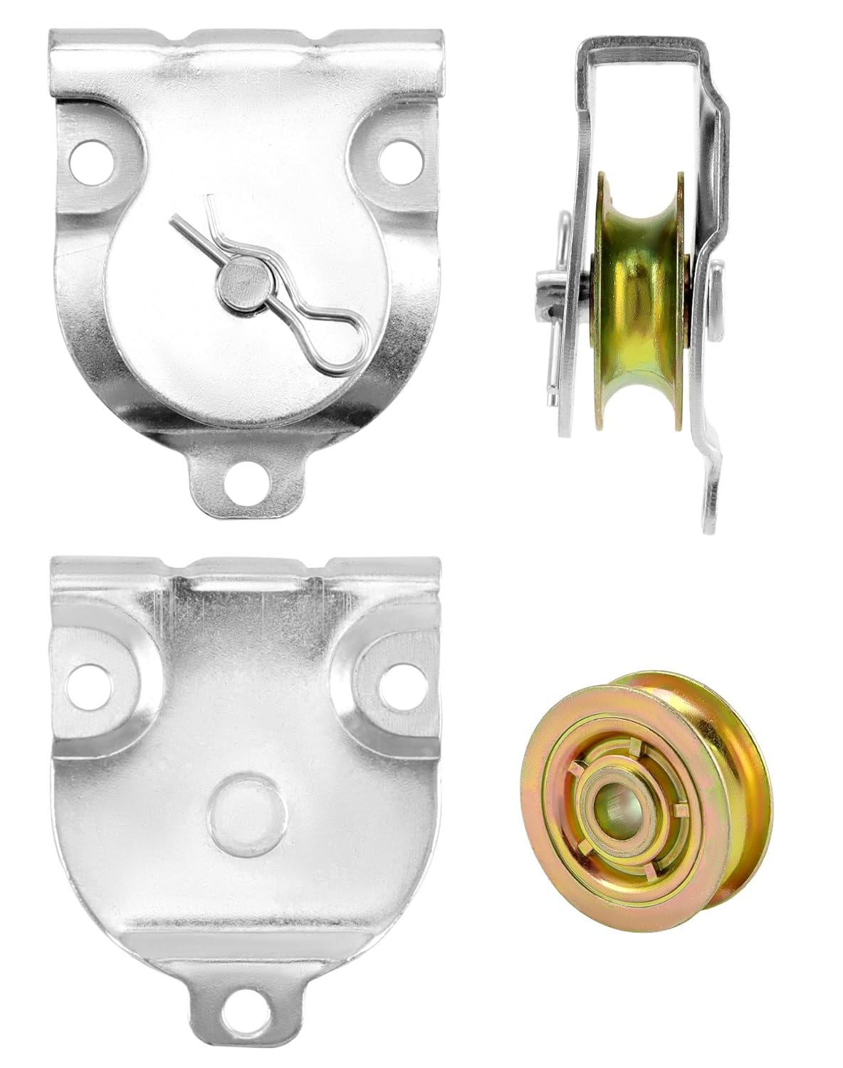 Wall Mount Pulleys, 6 Pcs 1-1/2" Ceiling Mount Single Pulley V-Groove Pulley Hardware Accessories for 3/8" Wire or Rope, Working Load 420 Lbs