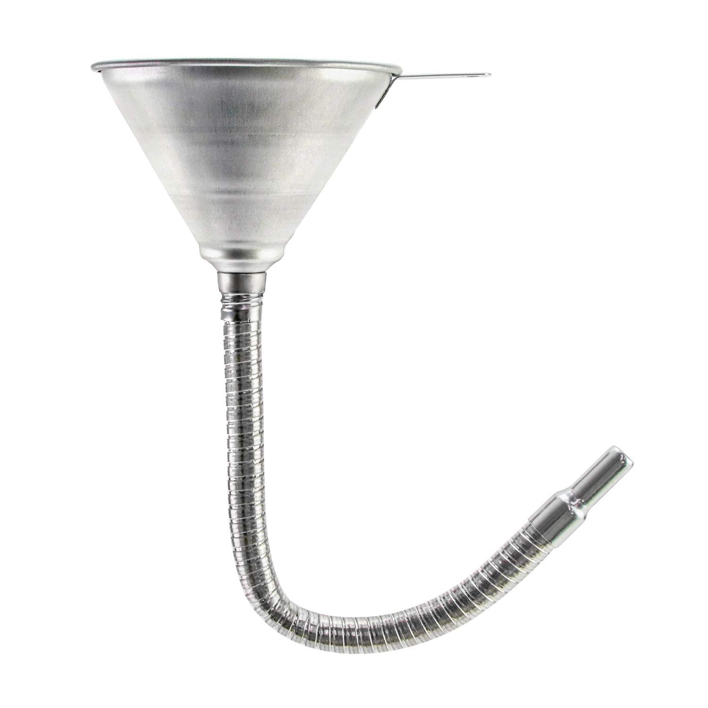 Spout Funnel with 14-9/16" Long Flexible Hose and Strainer, Steel Universal Priming Funnel for All Oils,Diesel Fuel and Other Liquids