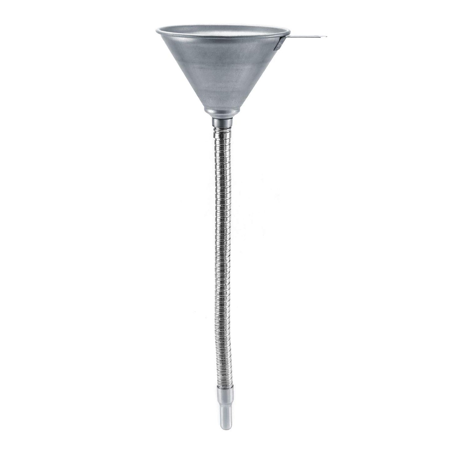 Spout Funnel with 14-9/16" Long Flexible Hose and Strainer, Steel Universal Priming Funnel for All Oils,Diesel Fuel and Other Liquids