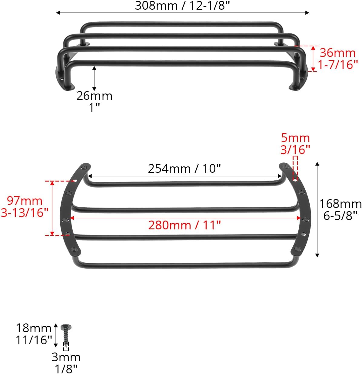 Speaker Grill Cover Set, 2 Pcs 10" Metal Bar Grille Audio, 4 Bars Speaker Subwoofer Grill Grille Cover, Compatible with Most Round Car Audio Subwoofers