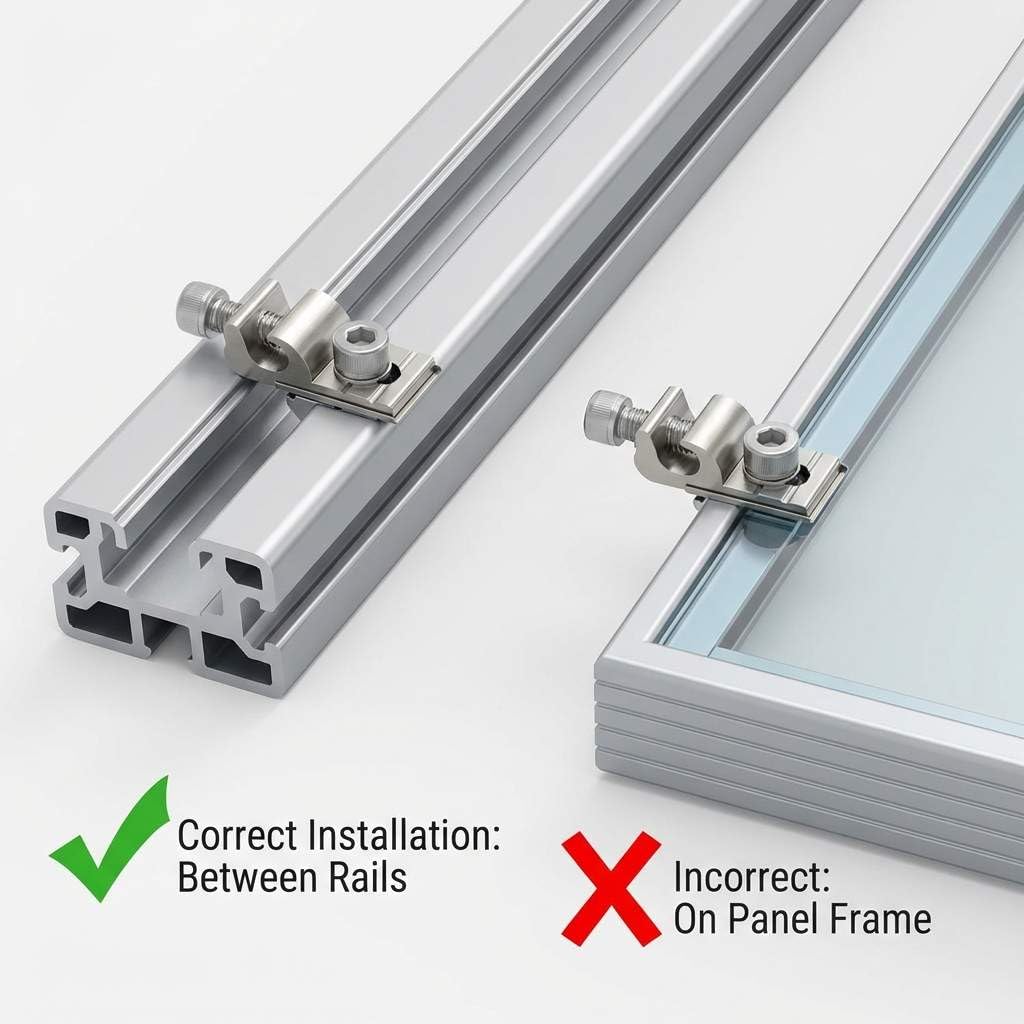 Grounding Lug 6.7mm – Aluminium Alloy Rail Connector for Solar Roof, Ground Mount & Carport Systems