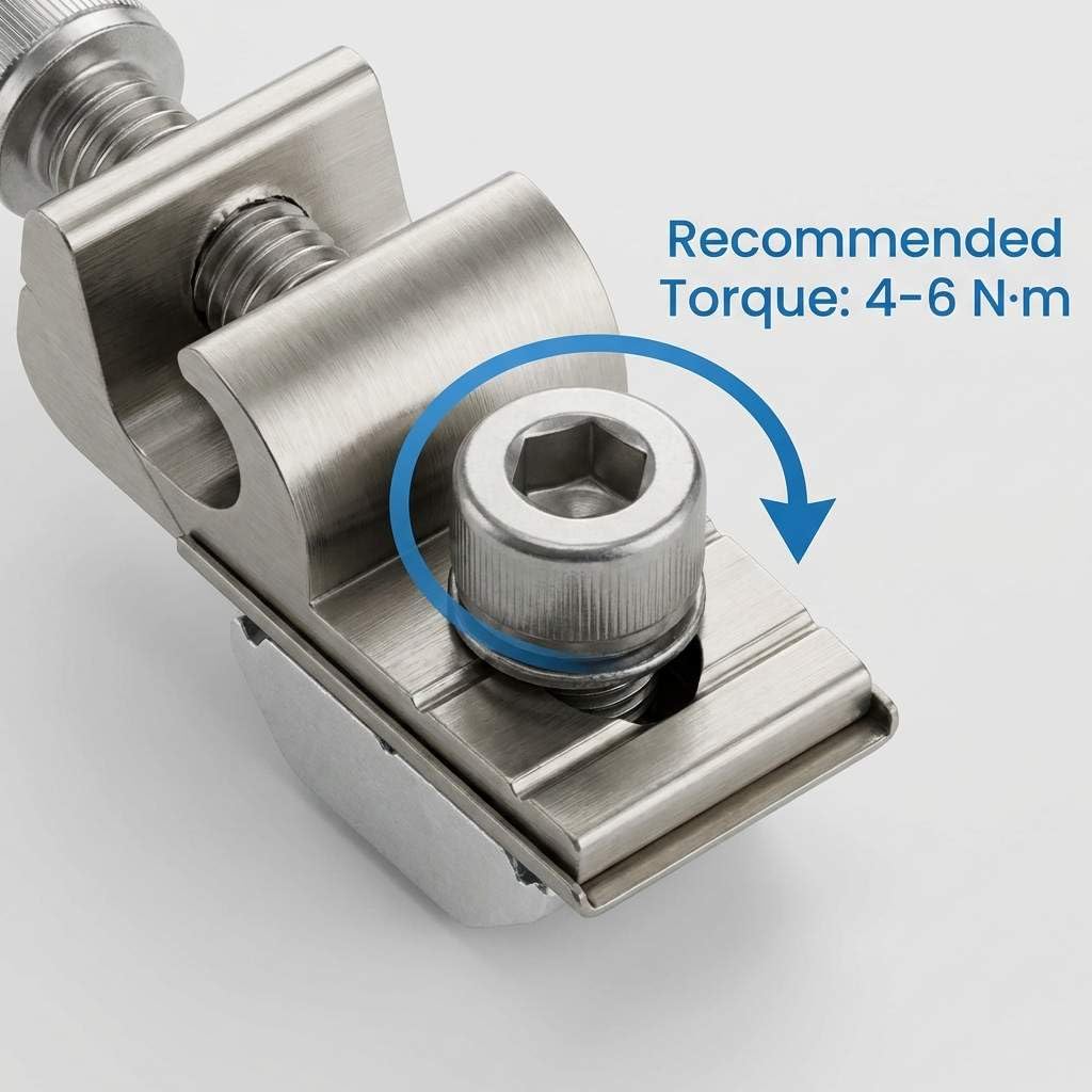 Grounding Lug 6.7mm – Aluminium Alloy Rail Connector for Solar Roof, Ground Mount & Carport Systems