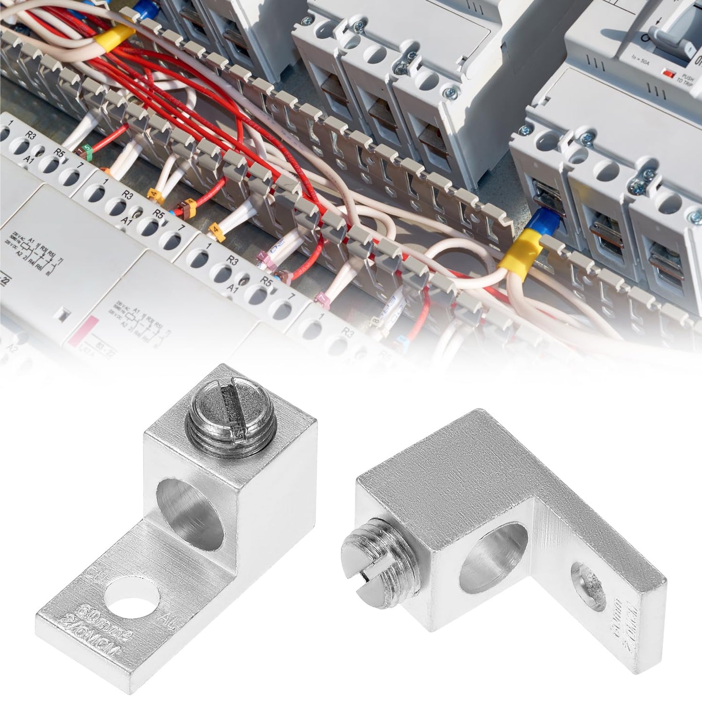 Aluminum Alloy Mechanical Lugs, 25Pcs High-Strength Terminal Mechanical Lug, Screw Size 5/16-24, Compatible with 14 AWG - 2/0 AWG Conductors