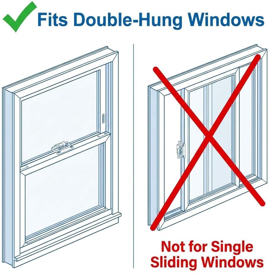 10 Pack Sliding Window Sash Locks, Cam Action White Double Hung Window Sash Lock for Vertical and Horizontal Sliding Windows