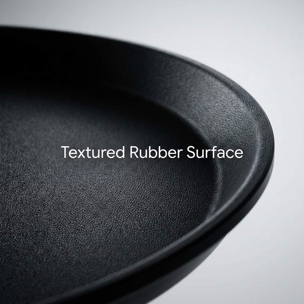 16-Inch Round Non-Slip Serving Trays – 4 Pack Rubber Surface Plastic Tray Set for Restaurant, Café & Bar
