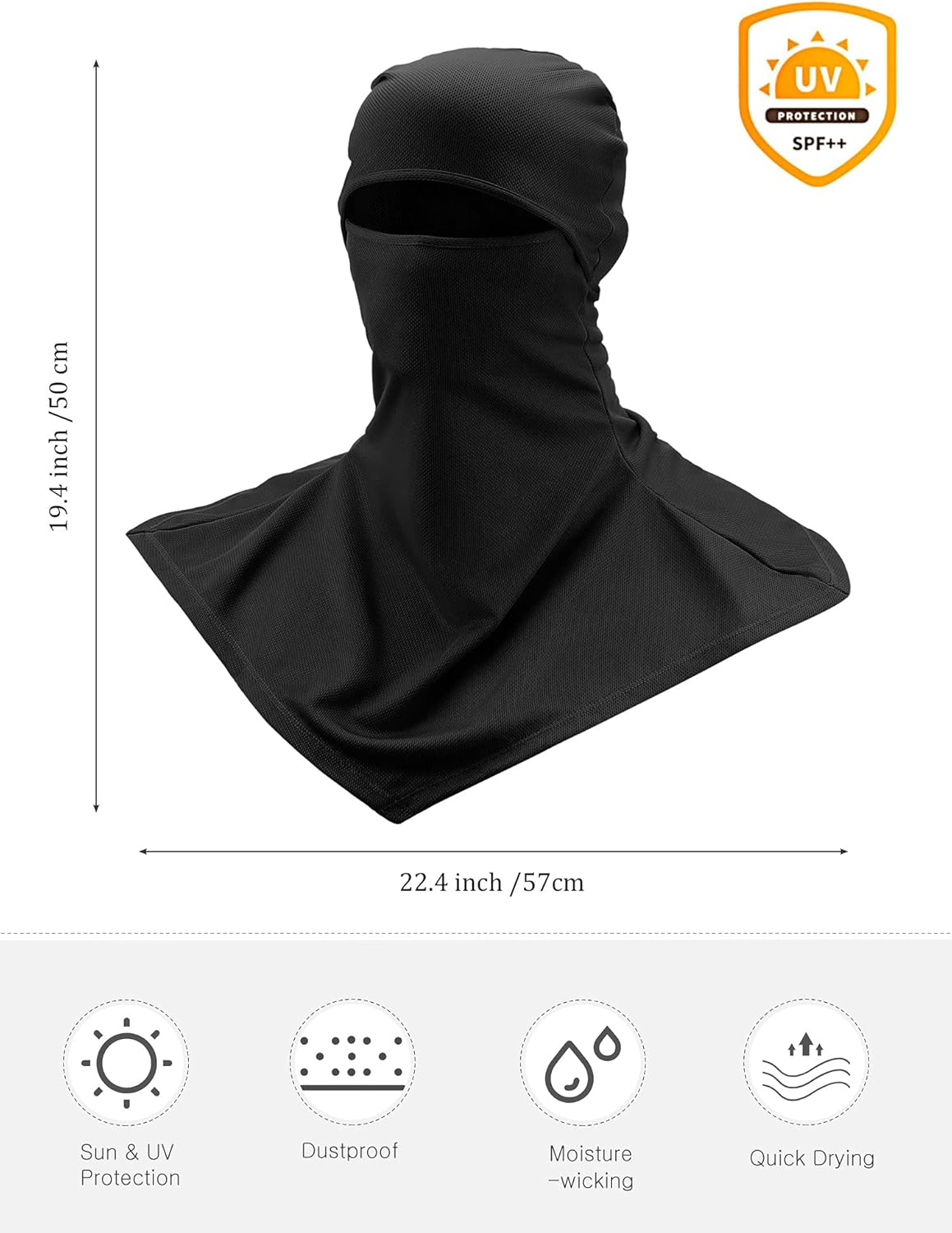 3 Piece Balaclava Face Cover Sun Protection Neck Cover Summer Balaclava Motorcycle Face Mask for Men Women