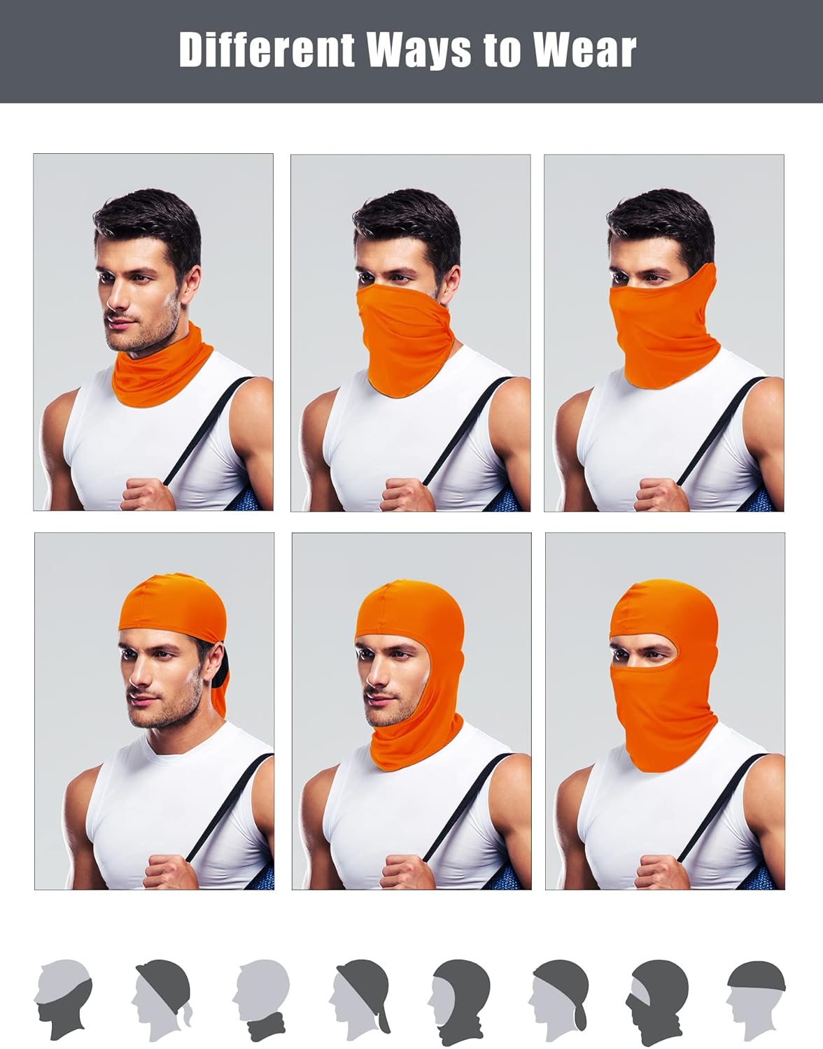 9 Pcs Ski Mask for Men Full Face Cover UV Sun Protection Cooling Balaclava Neck Gaiter Clothing Scarf Bandana