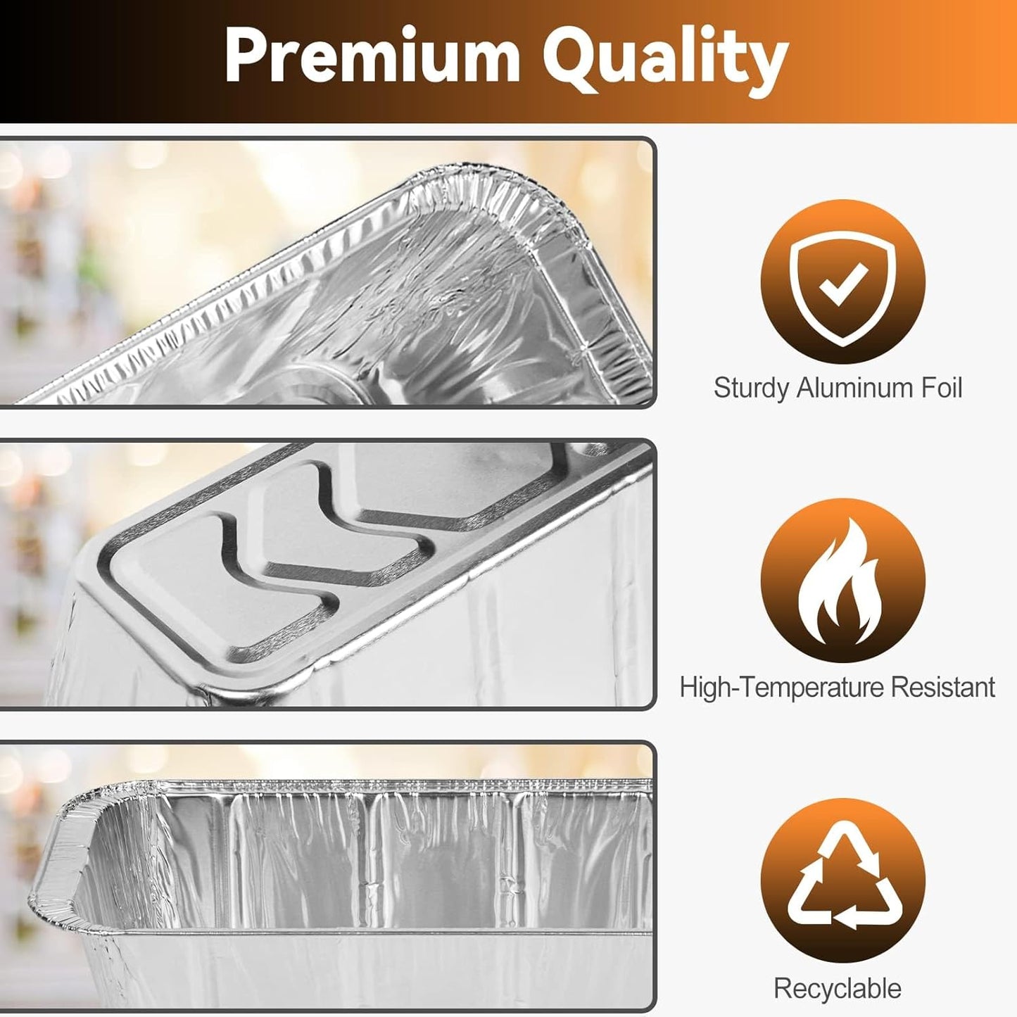 50-Pack Grease Cup Liners for Blackstone 28, 30, 36, 17, 22 Inch Griddle with Rear Grease Cup, Disposable Aluminum Foil Drip Pan, 8 x 3.7 Inch, 5017